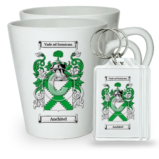 Anchitel Pair of Latte Mugs and Pair of Keychains