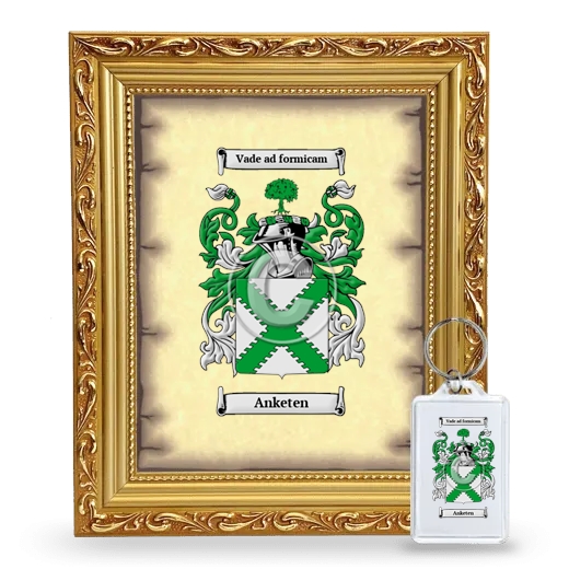 Anketen Framed Coat of Arms and Keychain - Gold