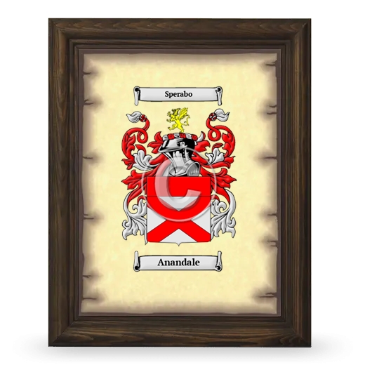 Anandale Coat of Arms Framed - Brown