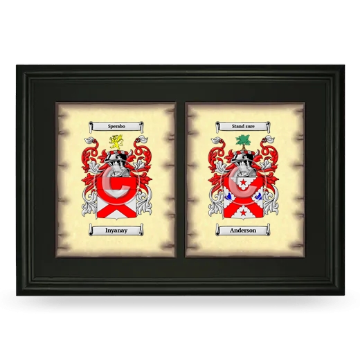 Double Coat of Arms Framed - Black