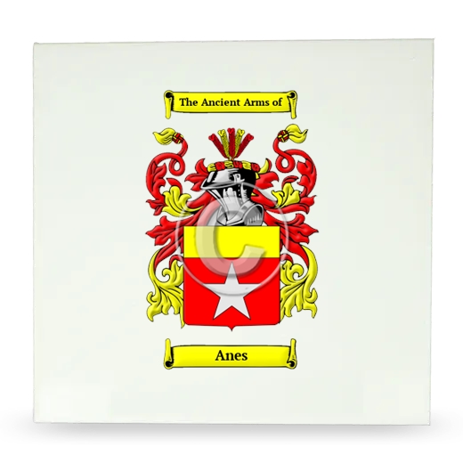 Anes Large Ceramic Tile with Coat of Arms