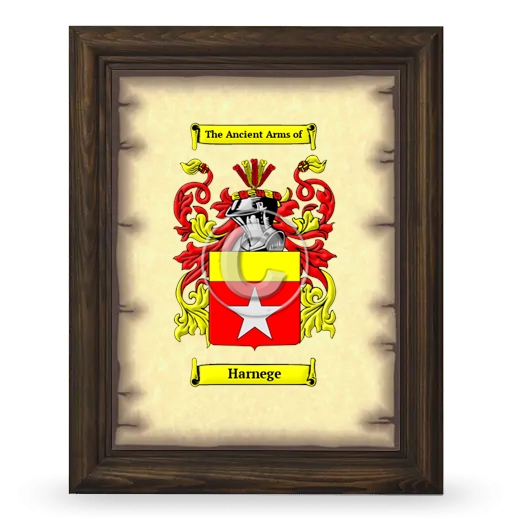 Harnege Coat of Arms Framed - Brown