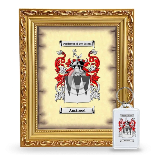 Anstrood Framed Coat of Arms and Keychain - Gold