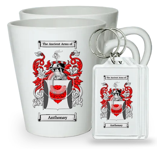 Anthonay Pair of Latte Mugs and Pair of Keychains
