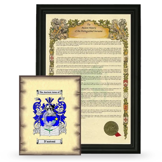 D'antoni Framed History and Coat of Arms Print - Black