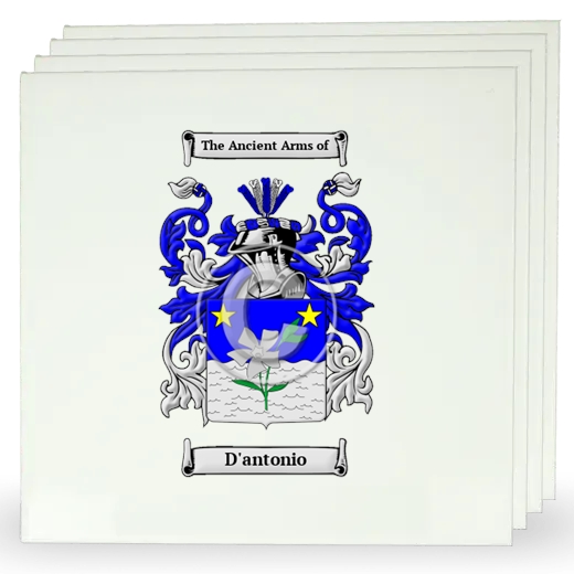 D'antonio Set of Four Large Tiles with Coat of Arms