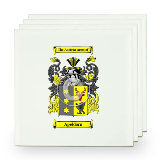 Apeldorn Set of Four Small Tiles with Coat of Arms