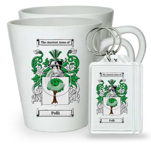 Polli Pair of Latte Mugs and Pair of Keychains