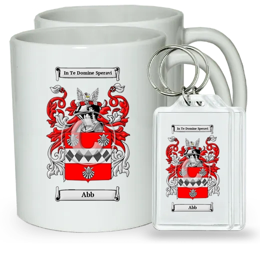 Abb Pair of Coffee Mugs and Pair of Keychains