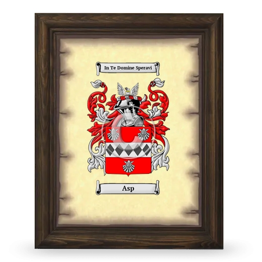 Asp Coat of Arms Framed - Brown
