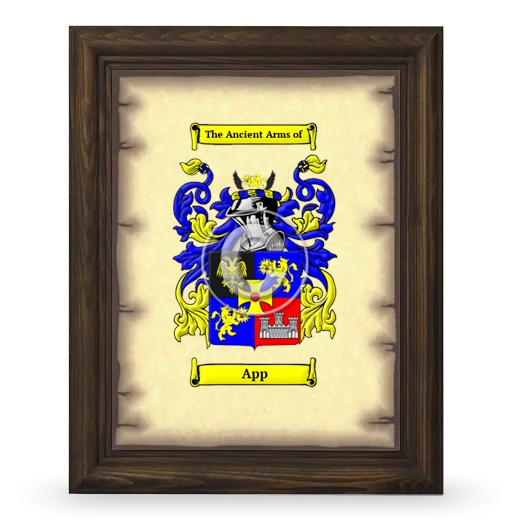 App Coat of Arms Framed - Brown