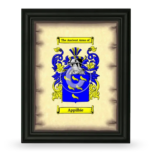 Appilbie Coat of Arms Framed - Black