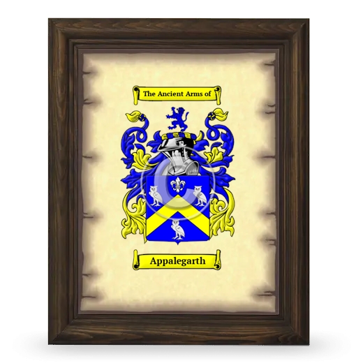 Appalegarth Coat of Arms Framed - Brown