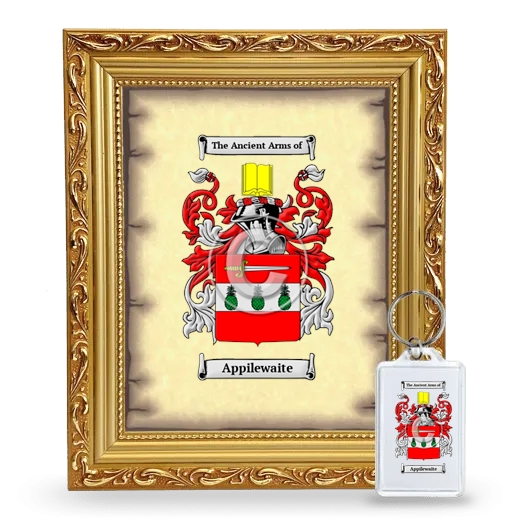Appilewaite Framed Coat of Arms and Keychain - Gold