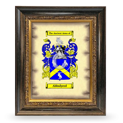 Abbulyerd Coat of Arms Framed - Heirloom