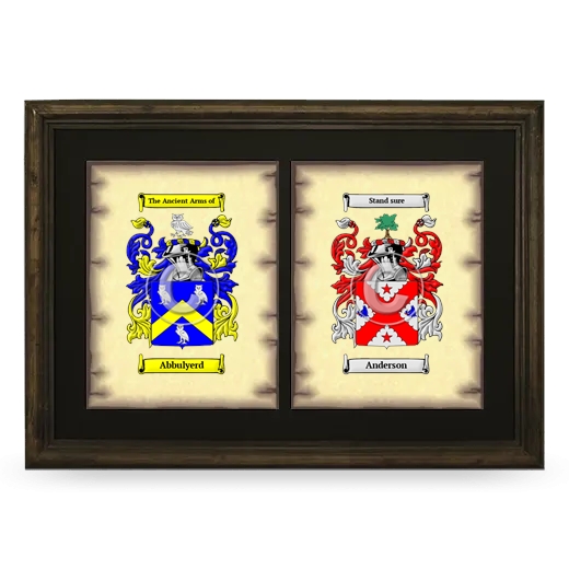 Double Coat of Arms Framed - Brown