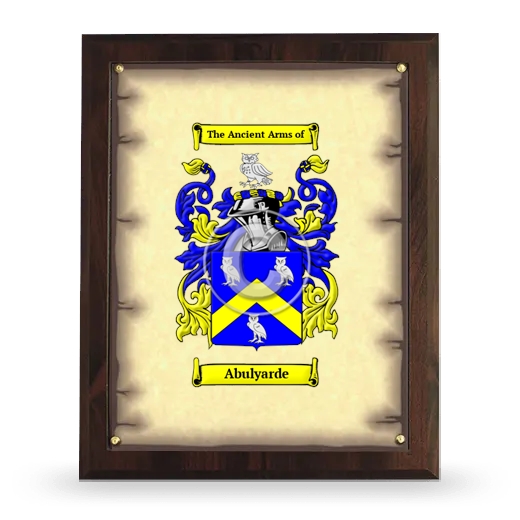 Abulyarde Coat of Arms Plaque