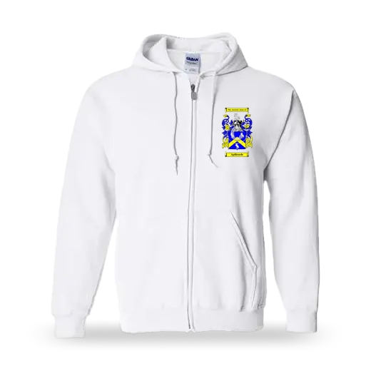 Apiliearde Unisex Coat of Arms Zip Sweatshirt - White