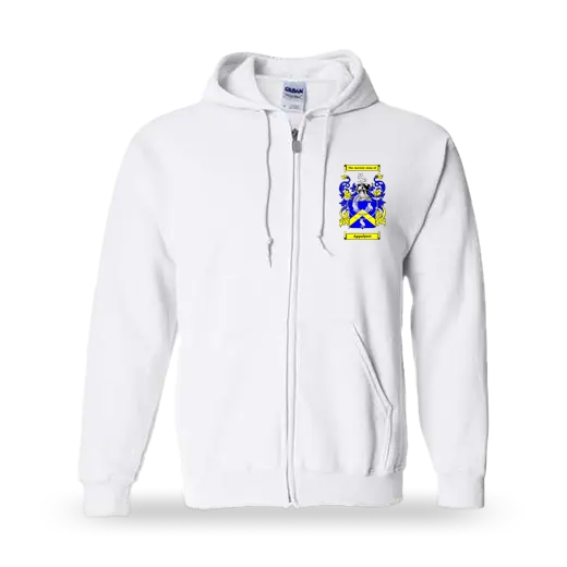 Appalyert Unisex Coat of Arms Zip Sweatshirt - White