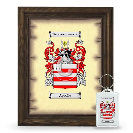 Apselie Framed Coat of Arms and Keychain - Brown