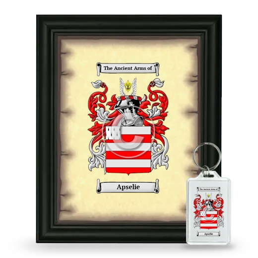 Apselie Framed Coat of Arms and Keychain - Black