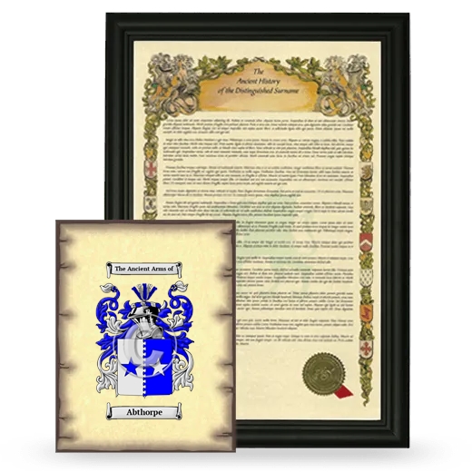 Abthorpe Framed History and Coat of Arms Print - Black