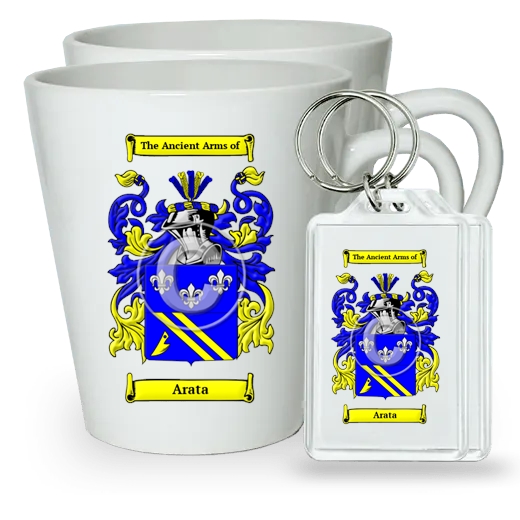 Arata Pair of Latte Mugs and Pair of Keychains