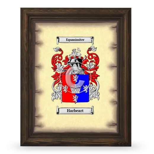 Harbeart Coat of Arms Framed - Brown