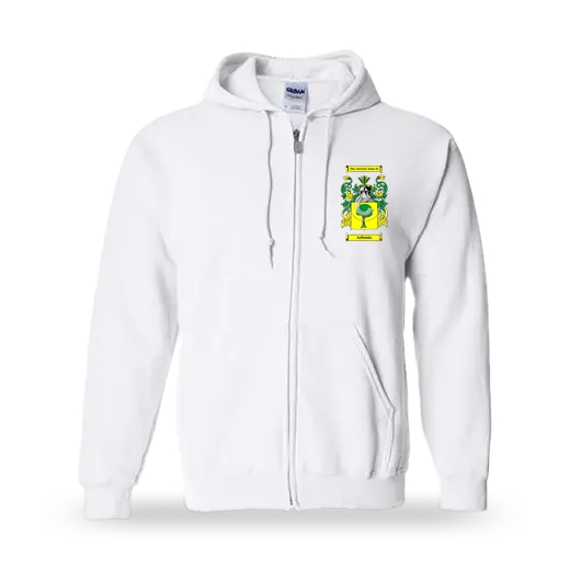 Arbouin Unisex Coat of Arms Zip Sweatshirt - White