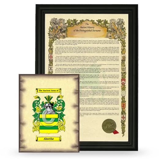 Abrethe Framed History and Coat of Arms Print - Black