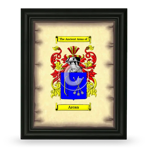 Arcan Coat of Arms Framed - Black