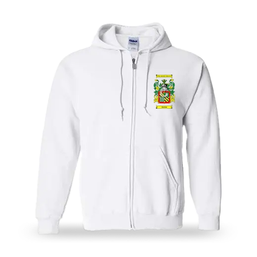 Arceos Unisex Coat of Arms Zip Sweatshirt - White