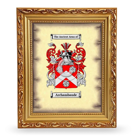 Archambaude Coat of Arms Framed - Gold