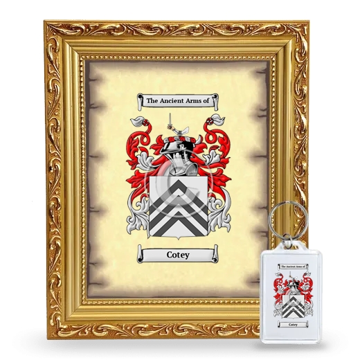 Cotey Framed Coat of Arms and Keychain - Gold
