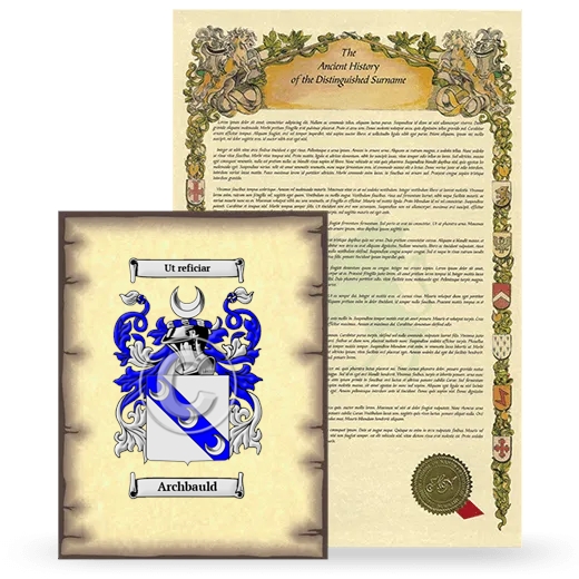 Archbauld Coat of Arms and Surname History Package