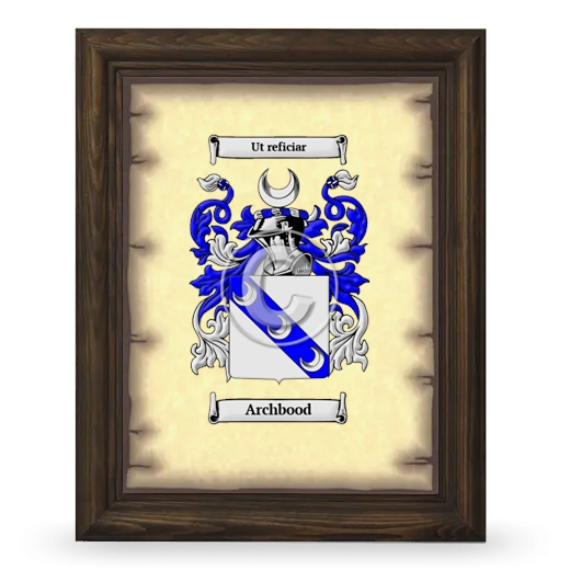 Archbood Coat of Arms Framed - Brown