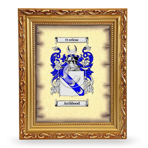 Archbood Coat of Arms Framed - Gold