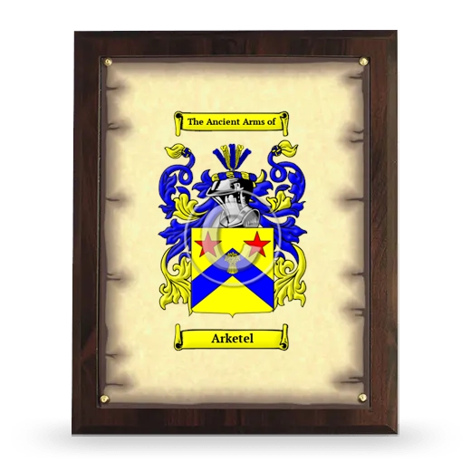 Arketel Coat of Arms Plaque