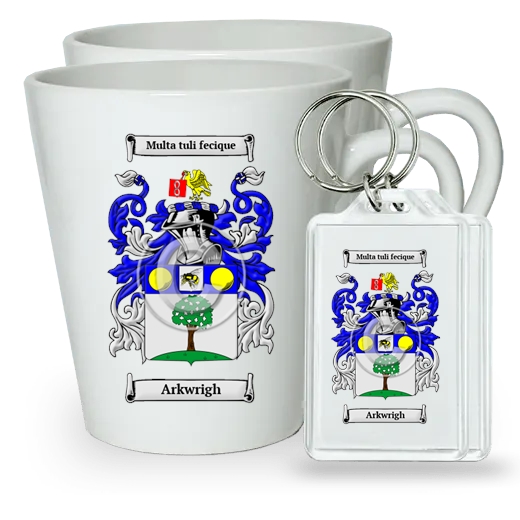 Arkwrigh Pair of Latte Mugs and Pair of Keychains
