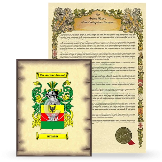 Arman Coat of Arms and Surname History Package