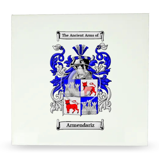 Armendariz Large Ceramic Tile with Coat of Arms