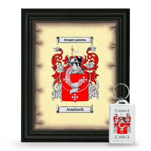 Armitach Framed Coat of Arms and Keychain - Black