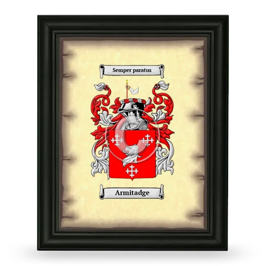 Armitadge Coat of Arms Framed - Black