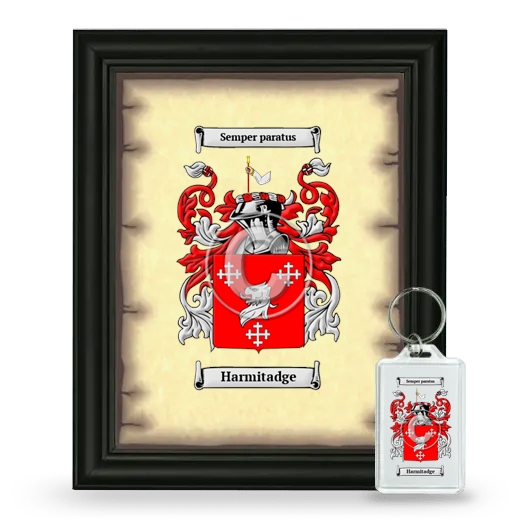 Harmitadge Framed Coat of Arms and Keychain - Black