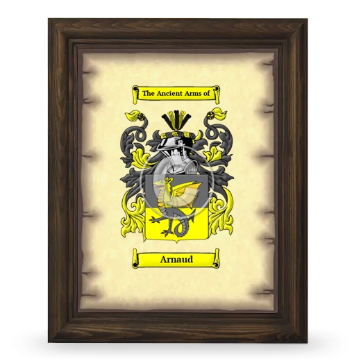 Arnaud Coat of Arms Framed - Brown