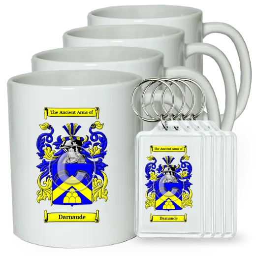Darnaude Set of 4 Coffee Mugs and Keychains