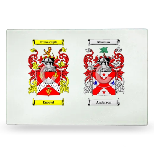 Double Coat of Arms Glass Cutting Board