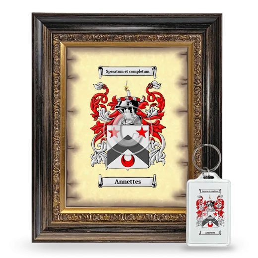 Annettes Framed Coat of Arms and Keychain - Heirloom