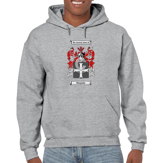 Harpain Grey Unisex Coat of Arms Hooded Sweatshirt