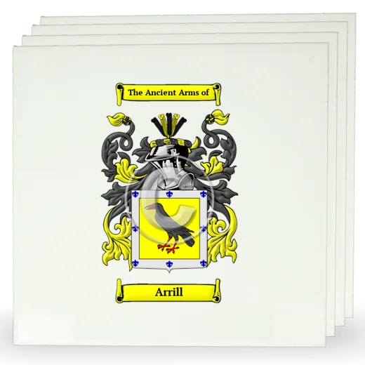 Arrill Set of Four Large Tiles with Coat of Arms